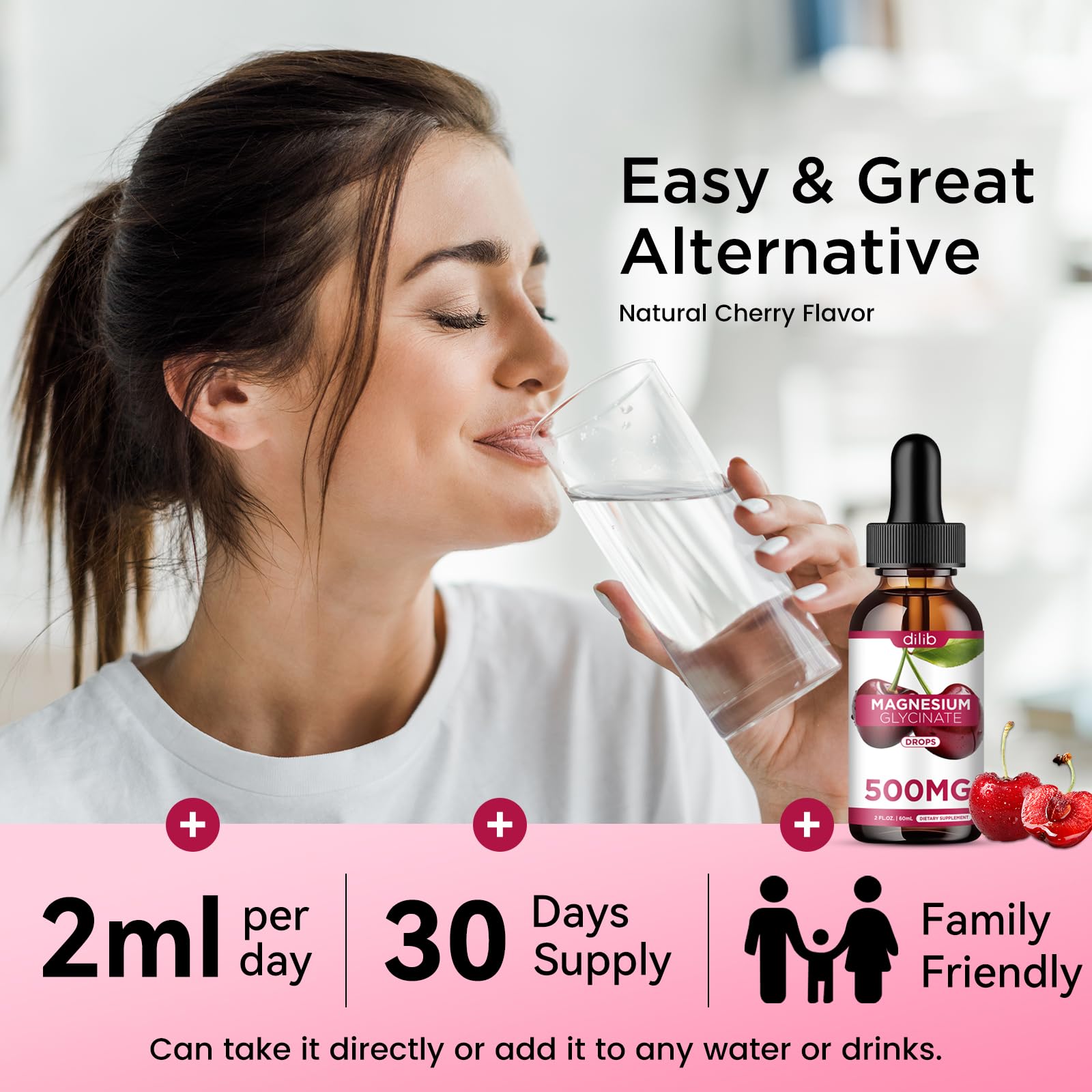dilib ingredientes naturales cereza y omega-3 ilustrando sabor y soporte nutritivo