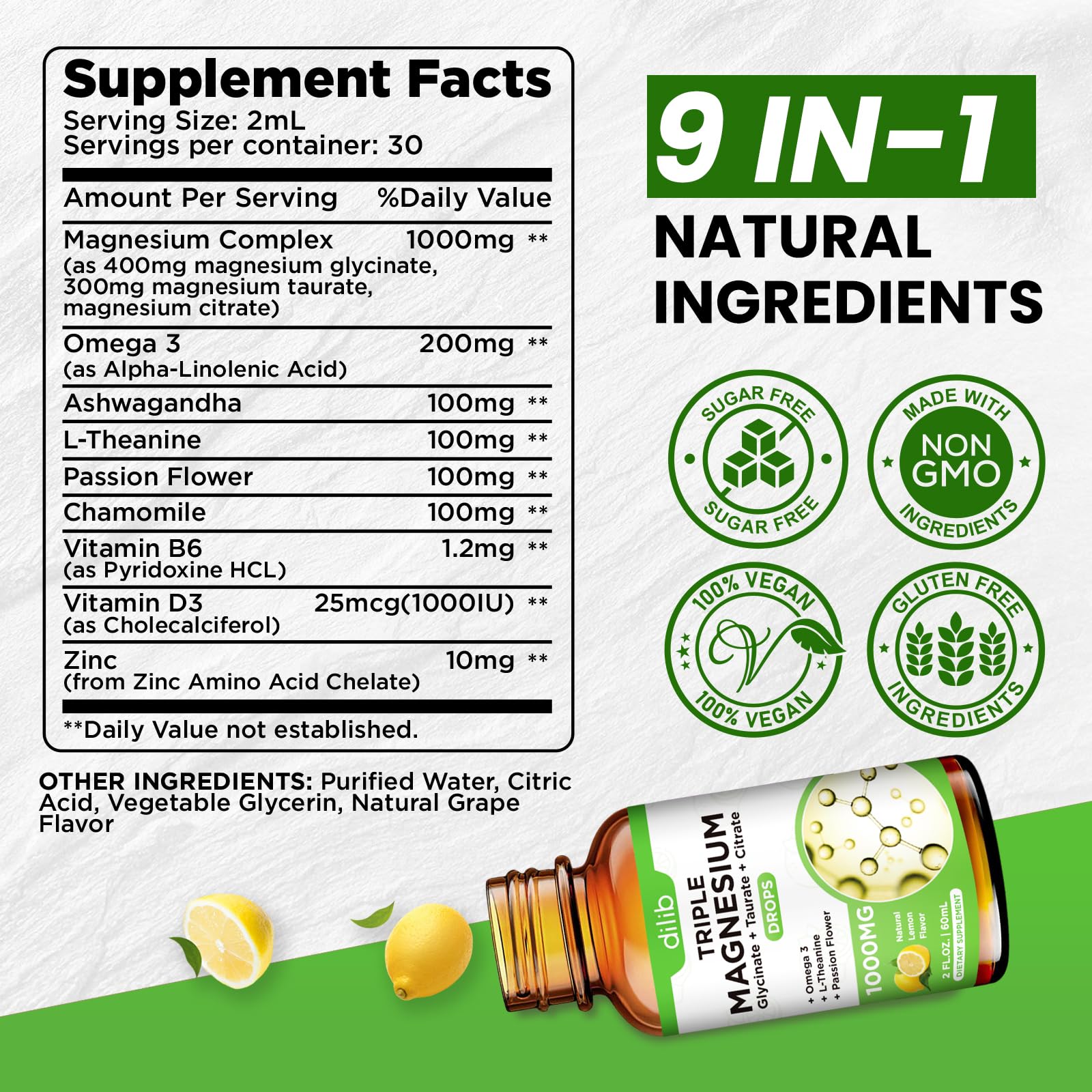 dilib primer plano de plantas y omega‑3 que ilustran ingredientes naturales