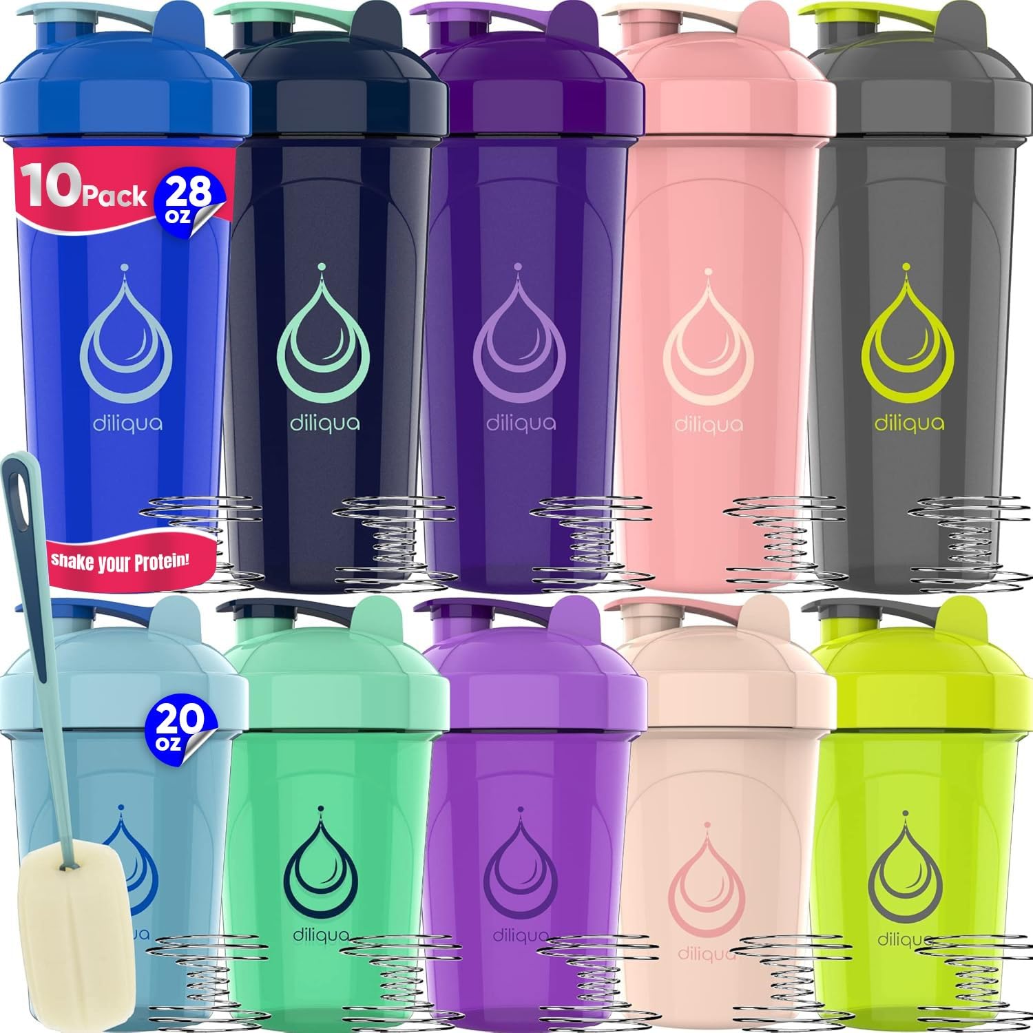 diliqua vista frontal del pack de 10 botellas beneficios de variedad