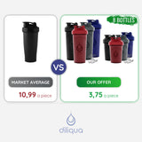 diliqua interior de botella mostrando líquido sin grumos tras usar batidor