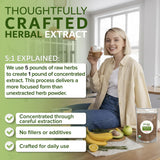 Dimmak Herbs etiqueta con ingredientes y sellos orgánicos, garantía de pureza