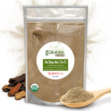 Dimmak Herbs frasco frontal mostrando el polvo y beneficios orgánicos