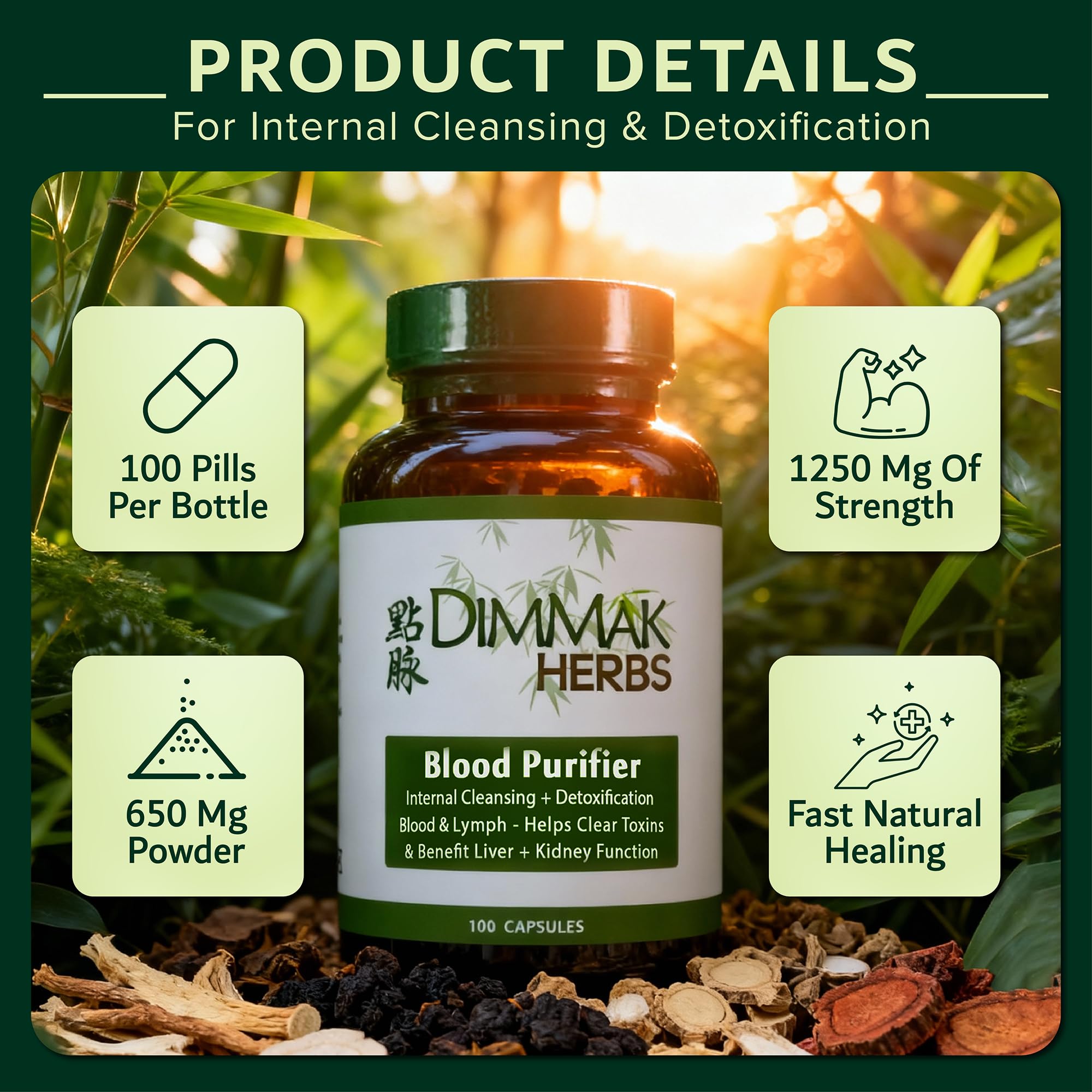 Dimmak Herbs cápsulas en mano para comparar tamaño y dosis