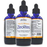 Dirobi Mimi's Miracle Zeolites frasco frontal mostrando diseño y tamaño
