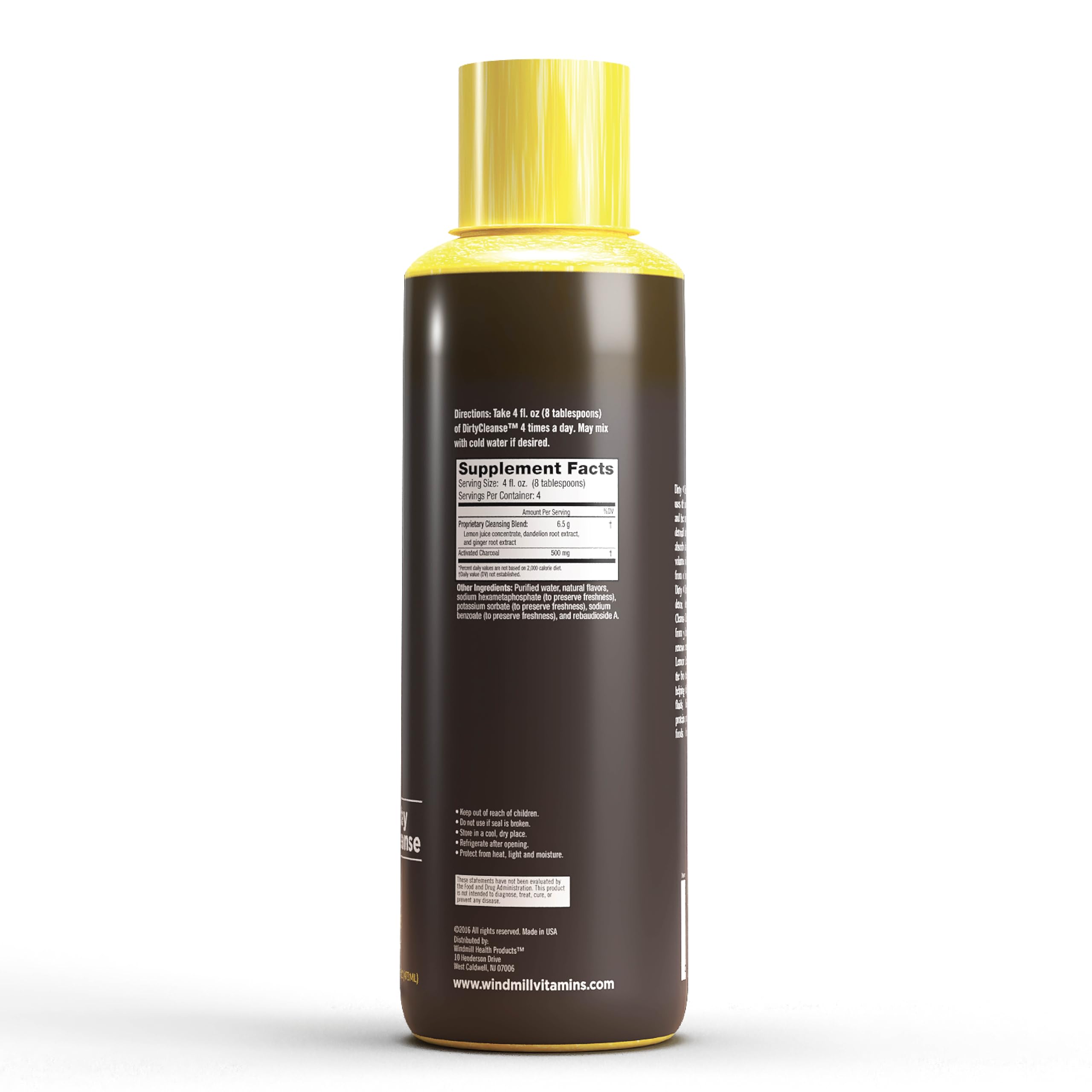 Dirty Cleanse etiqueta con ingredientes reales y beneficios botánicos visibles