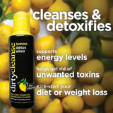 Dirty Cleanse mezcla en vaso lista para beber con sabor limón refrescante