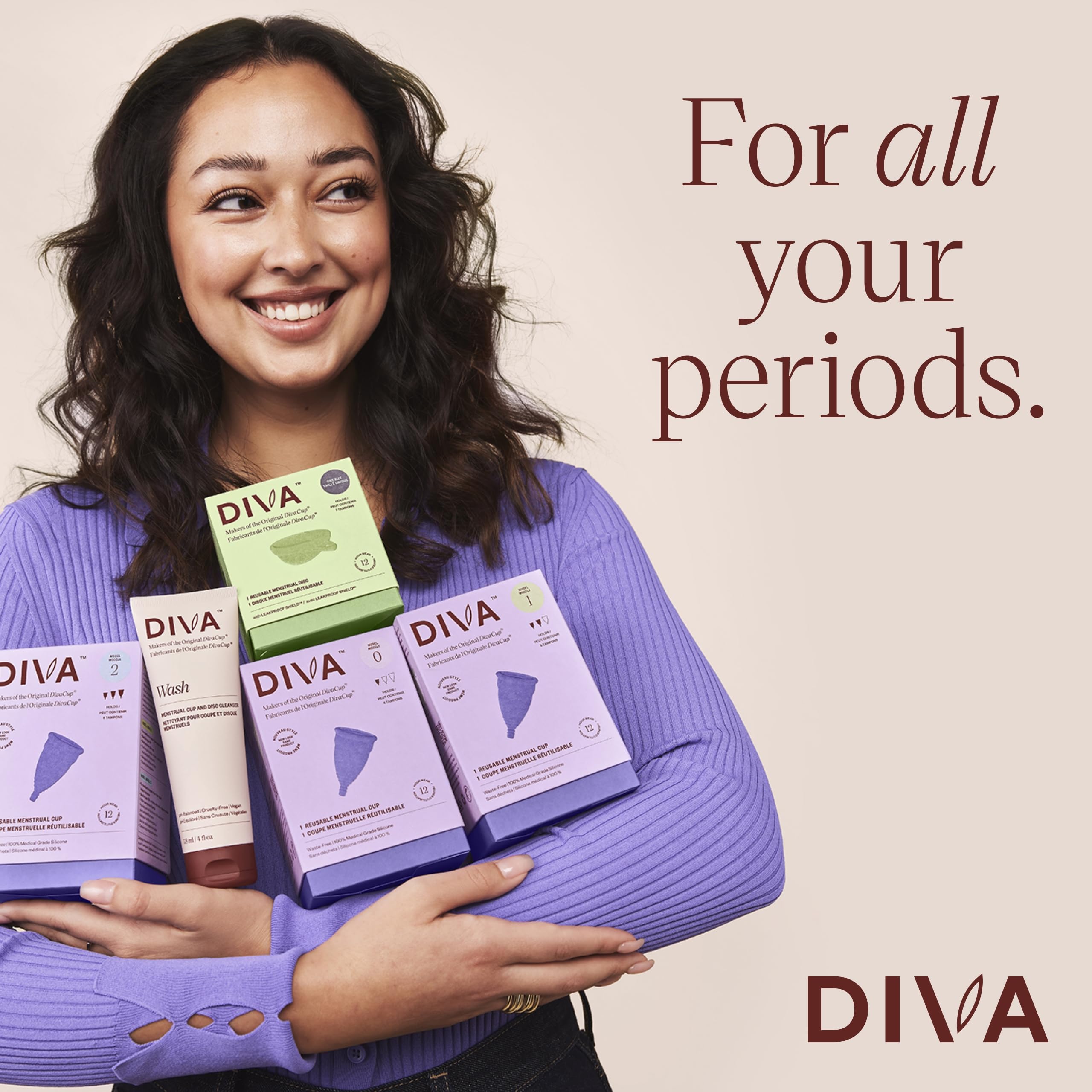 DIVA Cup empaque sostenible DIVA, reutilizable y respetuoso con el medio ambiente