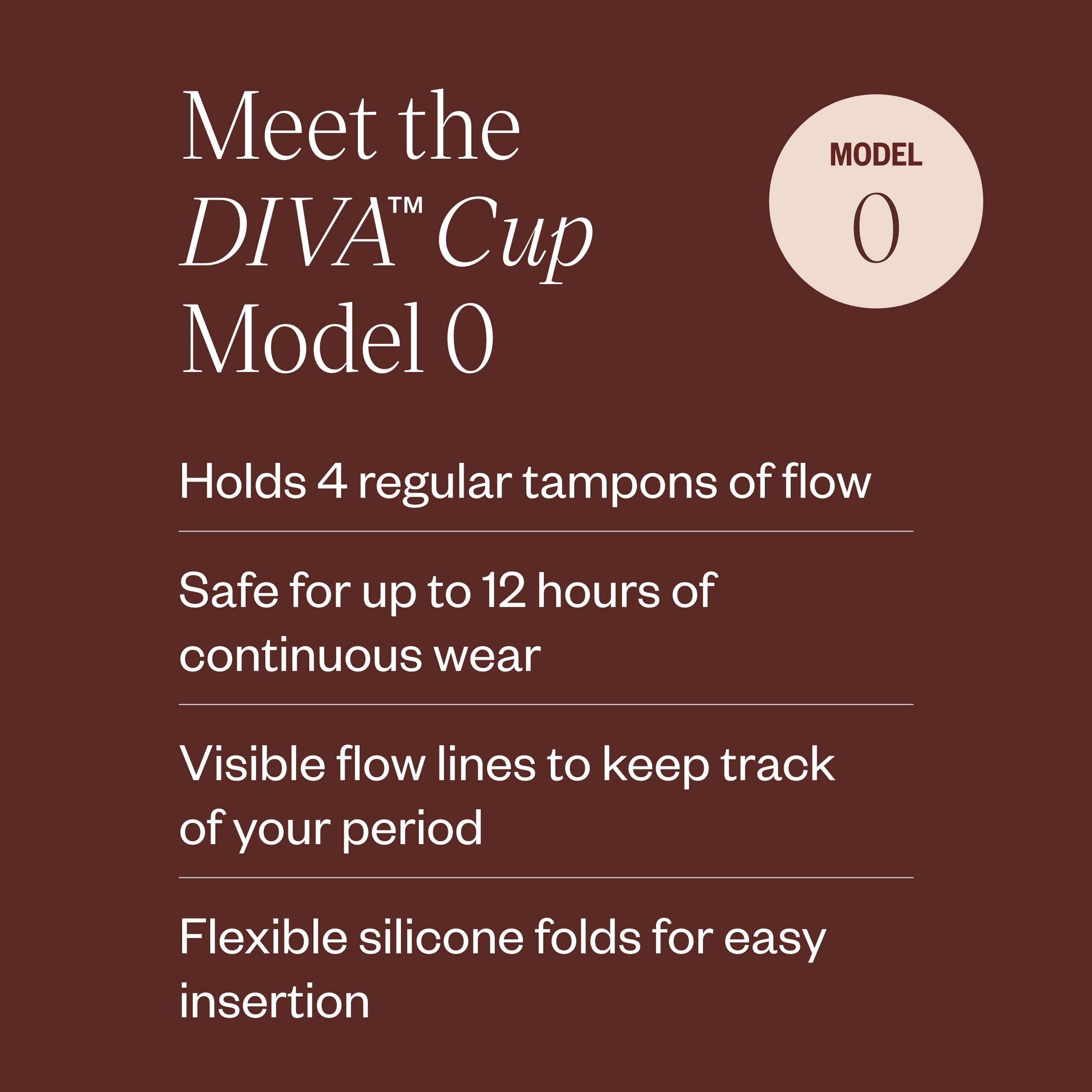 DIVA Cup en mano mostrando escala, facilita elección de talla adecuada