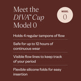 DIVA Cup en mano mostrando escala, facilita elección de talla adecuada
