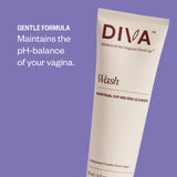 DIVA etiqueta de ingredientes destacando ingredientes de origen vegetal y biodegradables