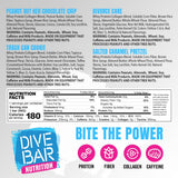 Dive Bar Nutrition barra vista de cerca resaltando calidad de ingredientes