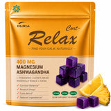 DLNIA envase frontal mostrando gomitas y beneficios para calma