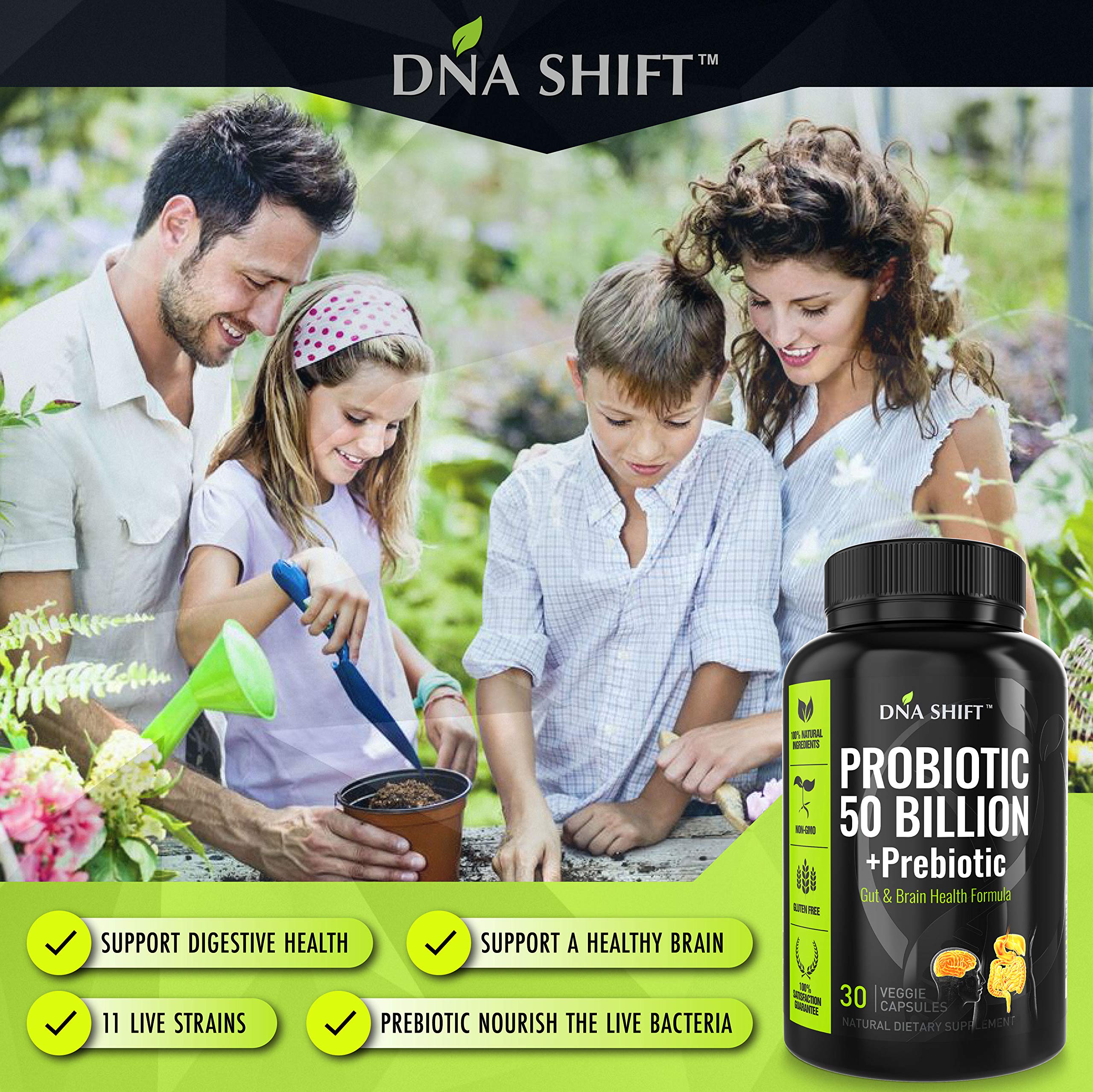 DNA SHIFT polvo interior de cápsula indicando formulación activa