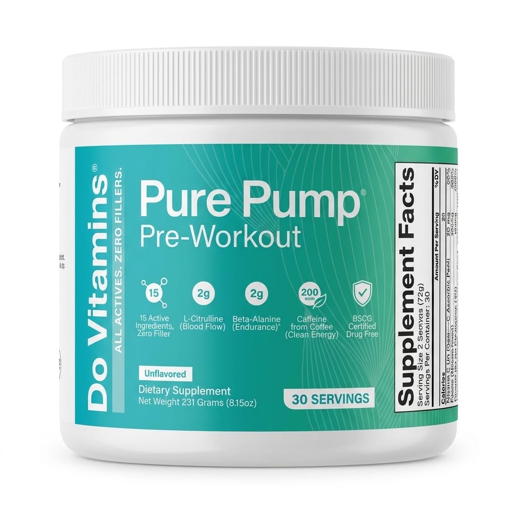 Do Vitamins PurePump vista frontal limpia y profesional, muestra confianza