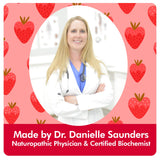 Doctor Danielle botella abierta con gomitas, muestra cantidad