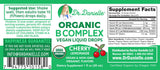 Doctor Danielle etiqueta con lista de ingredientes orgánicos y formas de vitamina B