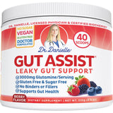 Doctor Danielle frasco Gut Assist al frente mostrando diseño y sabor berry para confianza