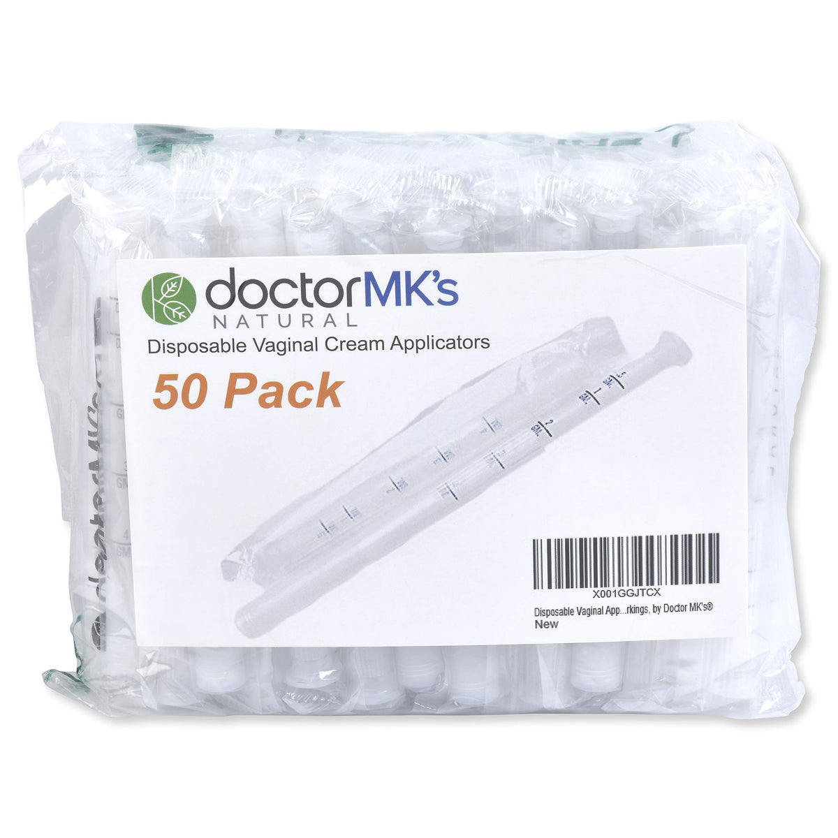 Doctor MK's NATURAL paquete frontal de 50 aplicadores, conveniencia inmediata