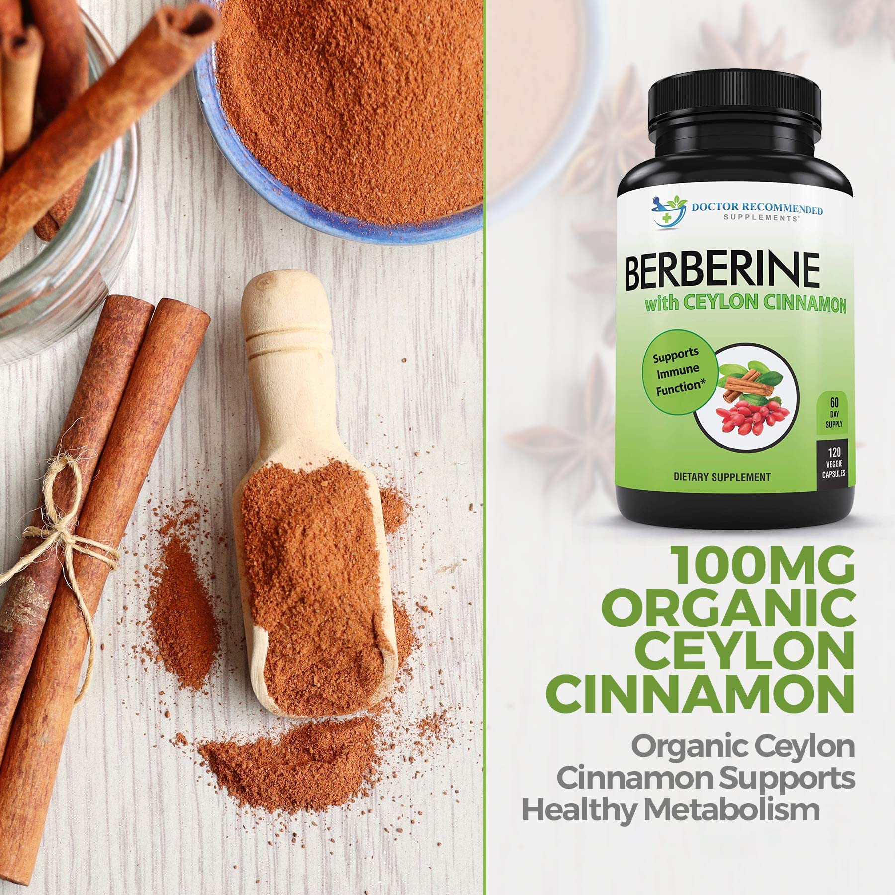 DOCTOR RECOMMENDED SUPPLEMENTS cápsulas en mano para comparar tamaño y toma cómoda