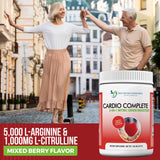 DOCTOR RECOMMENDED SUPPLEMENTS Cardio Complete envase junto a mano para comparar tamaño