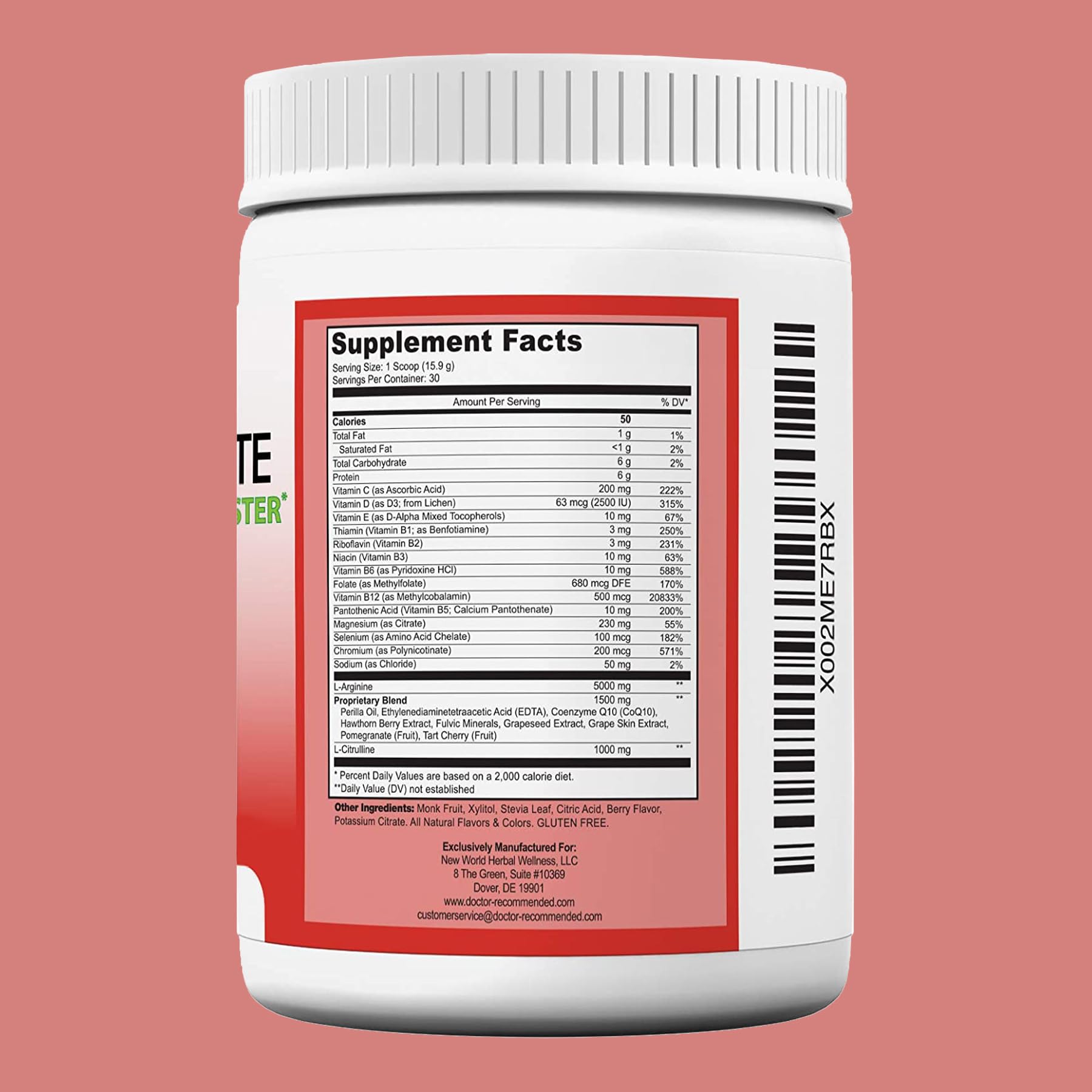 DOCTOR RECOMMENDED SUPPLEMENTS Cardio Complete polvo textura fina para mezcla rápida