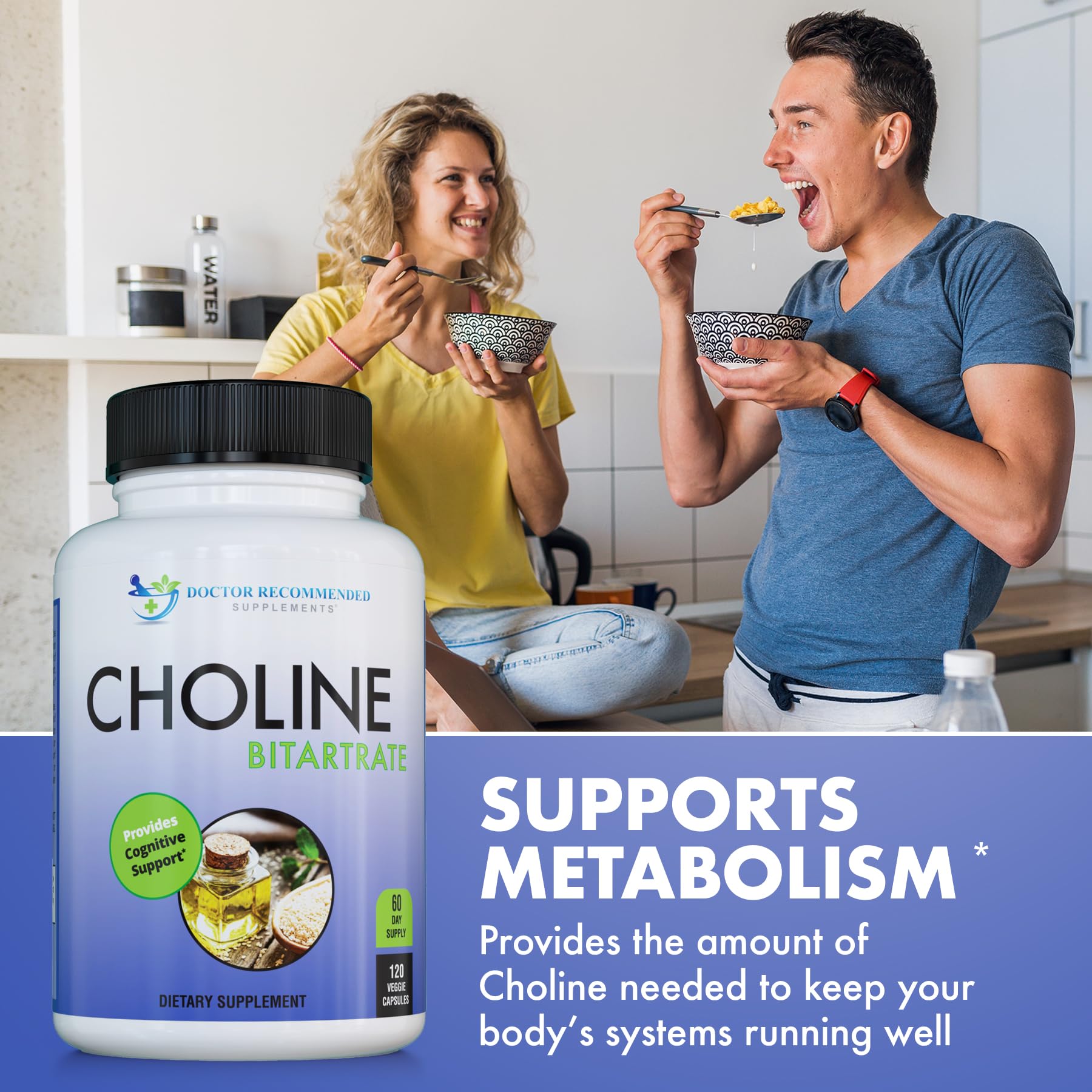 DOCTOR RECOMMENDED SUPPLEMENTS cápsula en mano para comparar tamaño y dosificación