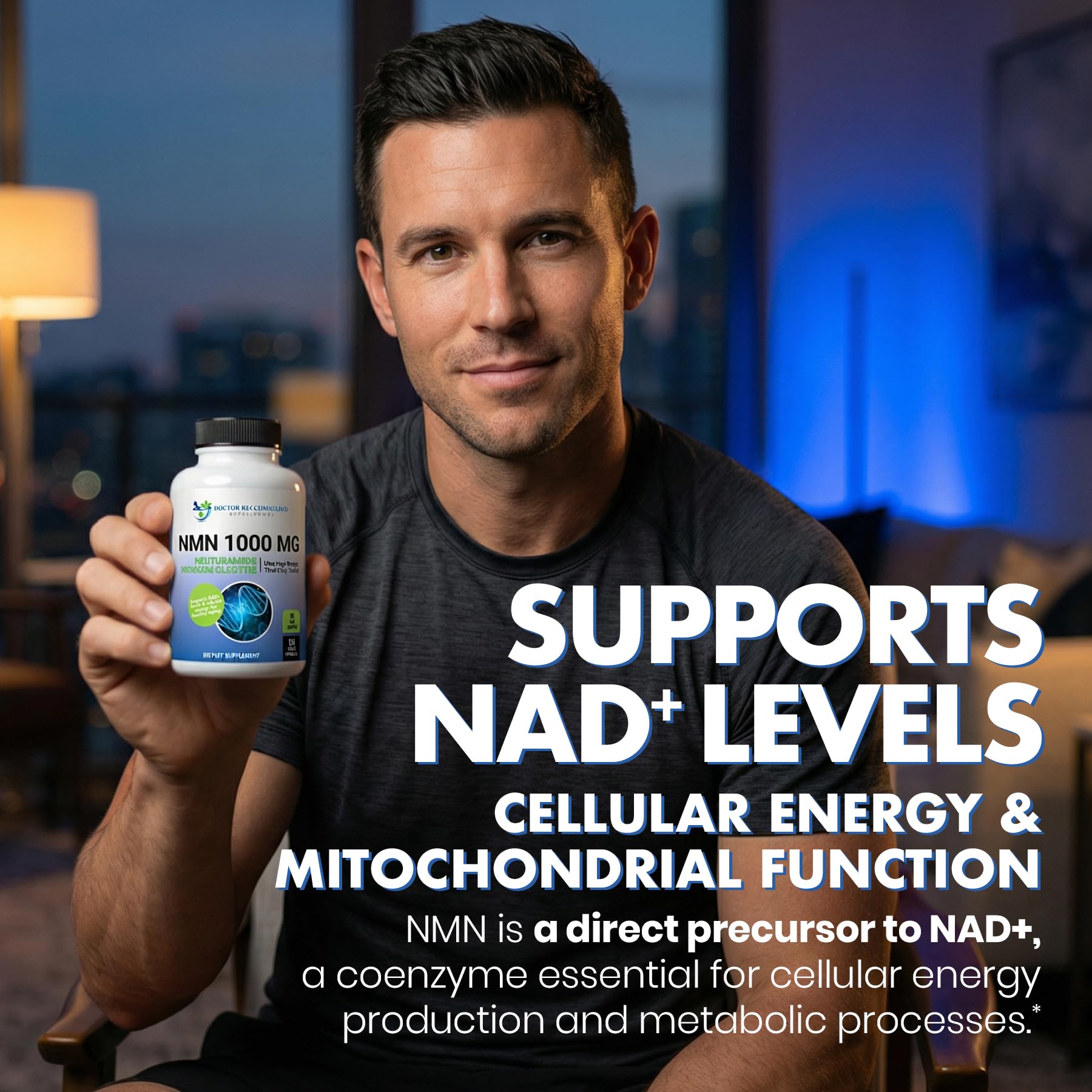 DOCTOR RECOMMENDED SUPPLEMENTS cápsula en mano para comparar tamaño y facilidad