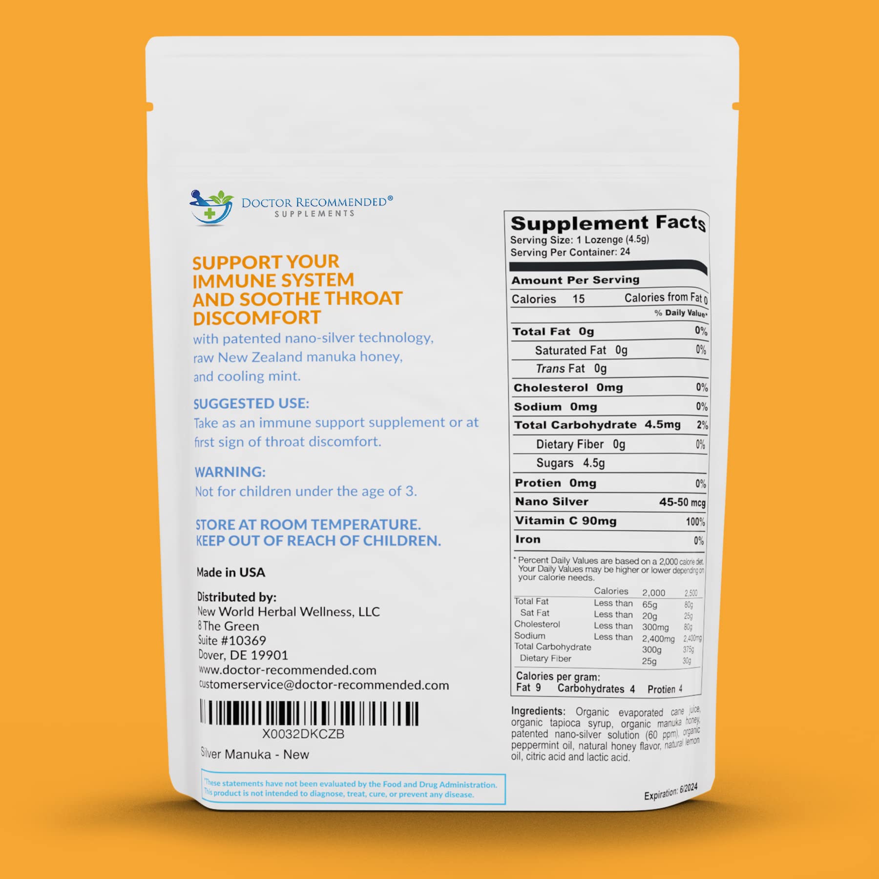 Doctor Recommended Supplements primer plano de una pastilla, detalle de textura y forma