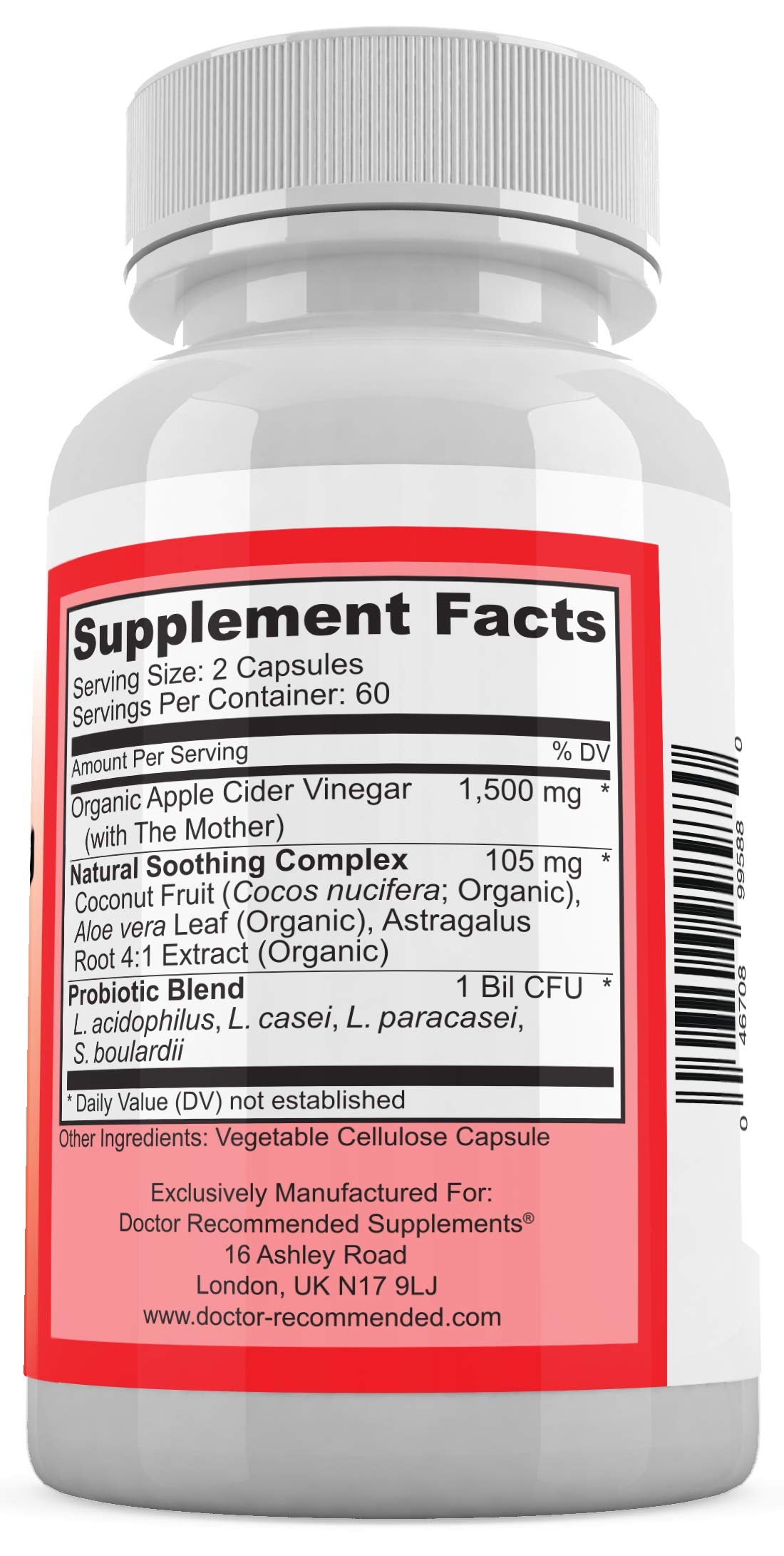DOCTOR RECOMMENDED SUPPLEMENTS detalle de polvo de ACV orgánico mostrando pureza