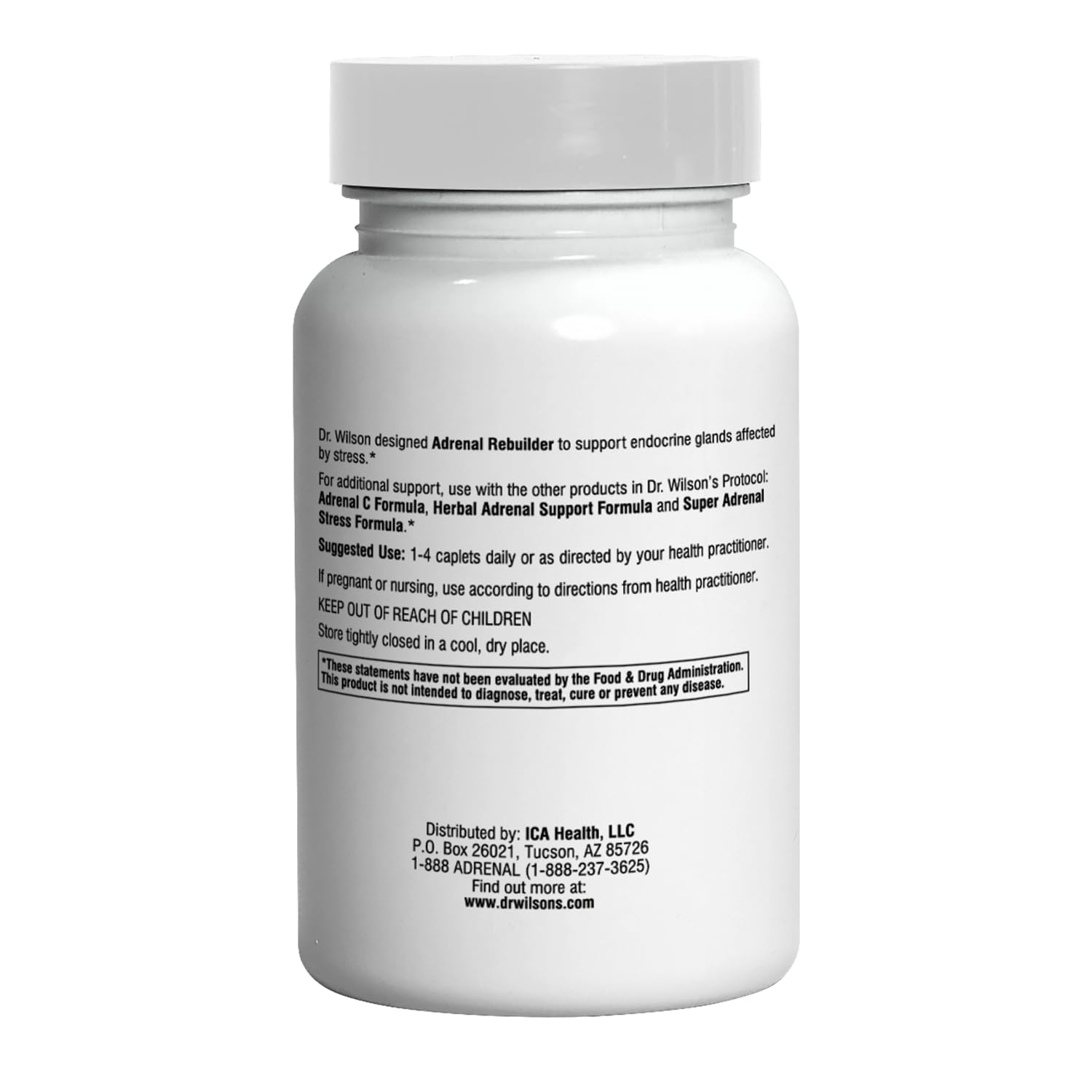 Doctor Wilson's caplets en mano para comparar tamaño y conveniencia