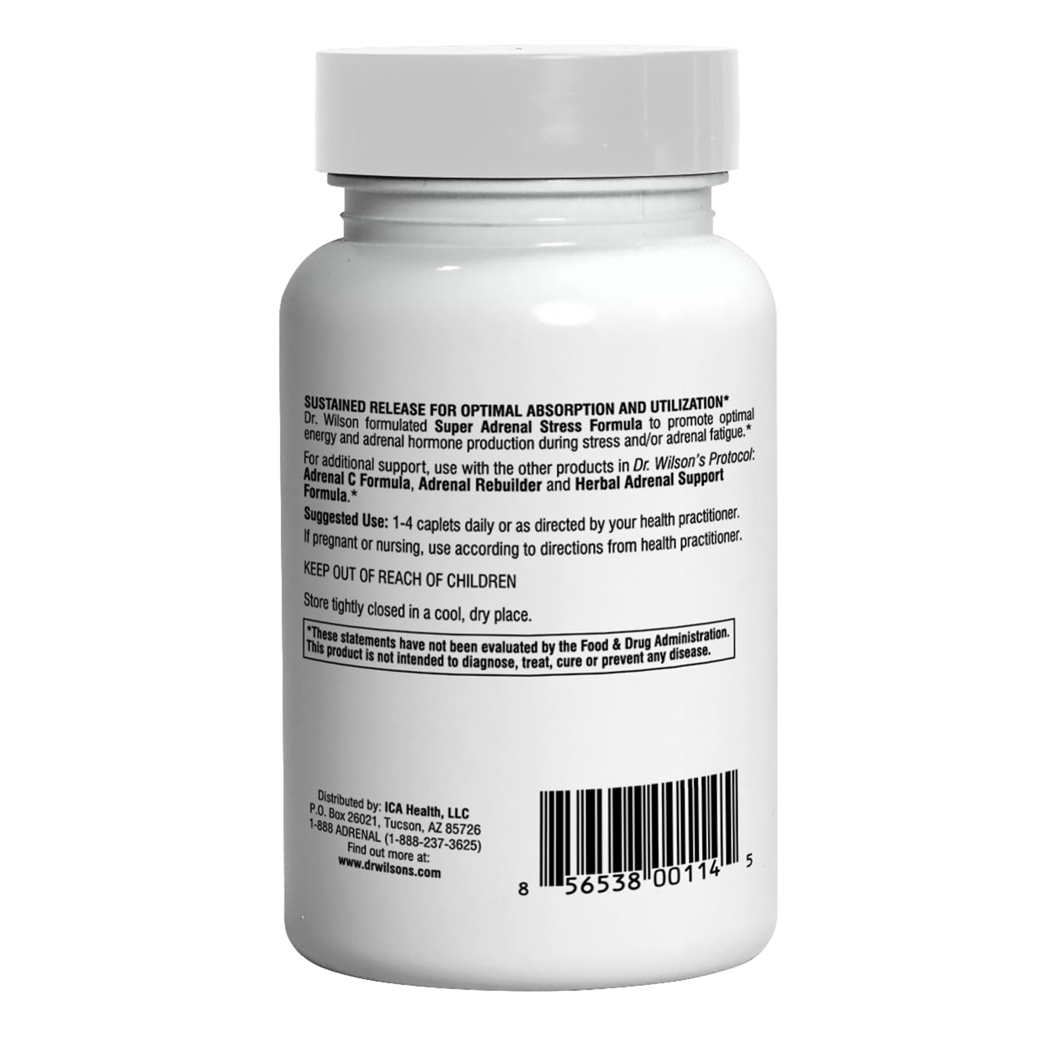 Doctor Wilson's capletas en mano ilustrando dosis conveniente y uso diario