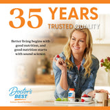 Doctor's BEST botella en mesa estilo de vida junto a frutas para contexto saludable