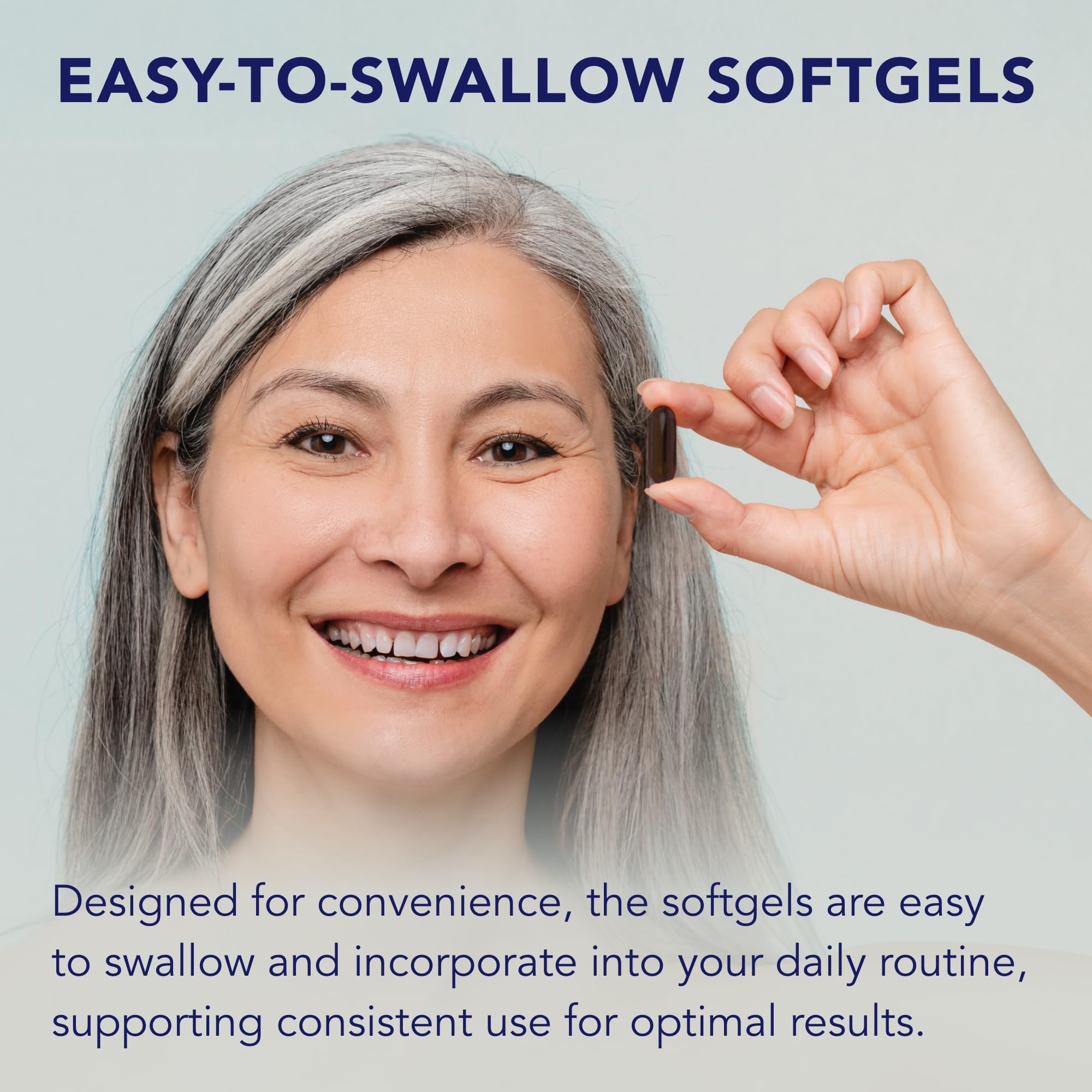 Doctor's Advantage primer plano de softgel que destaca la textura y fácil deglución