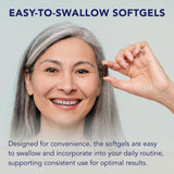 Doctor's Advantage primer plano de softgel que destaca la textura y fácil deglución