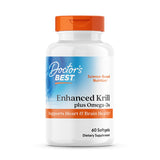 Doctor's Best envase frontal de krill con diseño claro y beneficio de omega-3