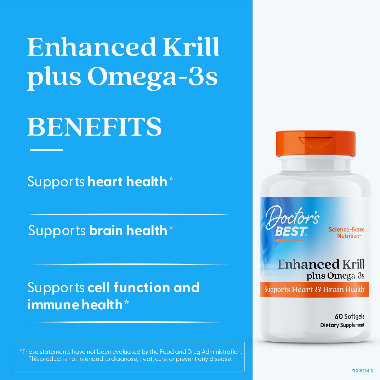 Doctor's Best primer plano del aceite de krill mostrando su color rojizo y antioxidantes