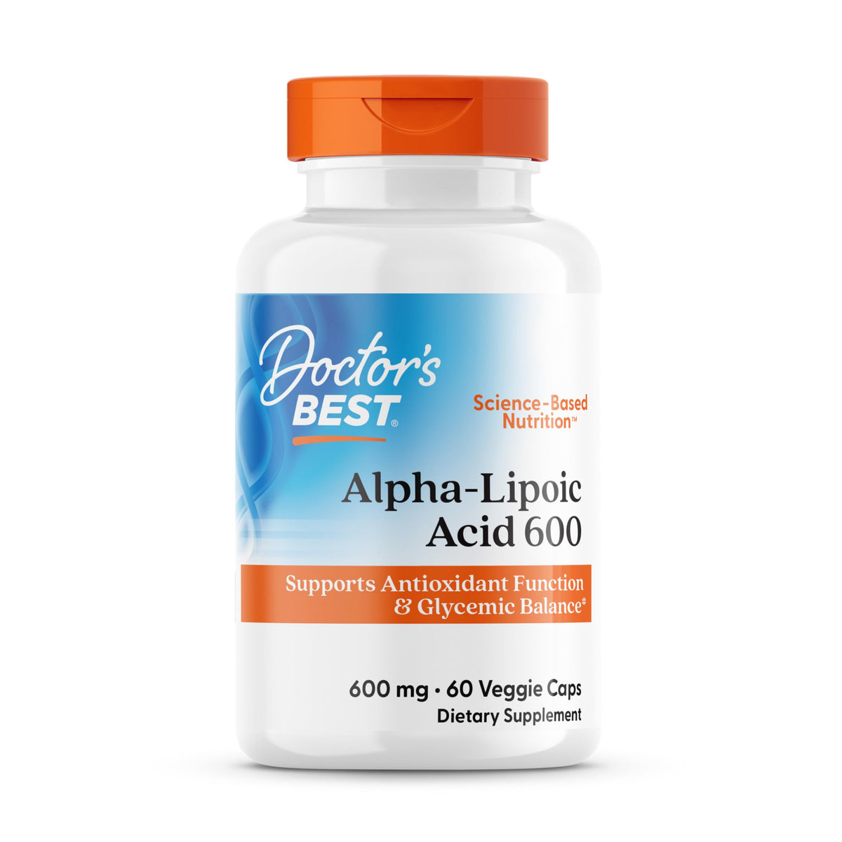 Doctor's BEST envase frontal de Alpha Lipoic Acid 600 mg, alta potencia