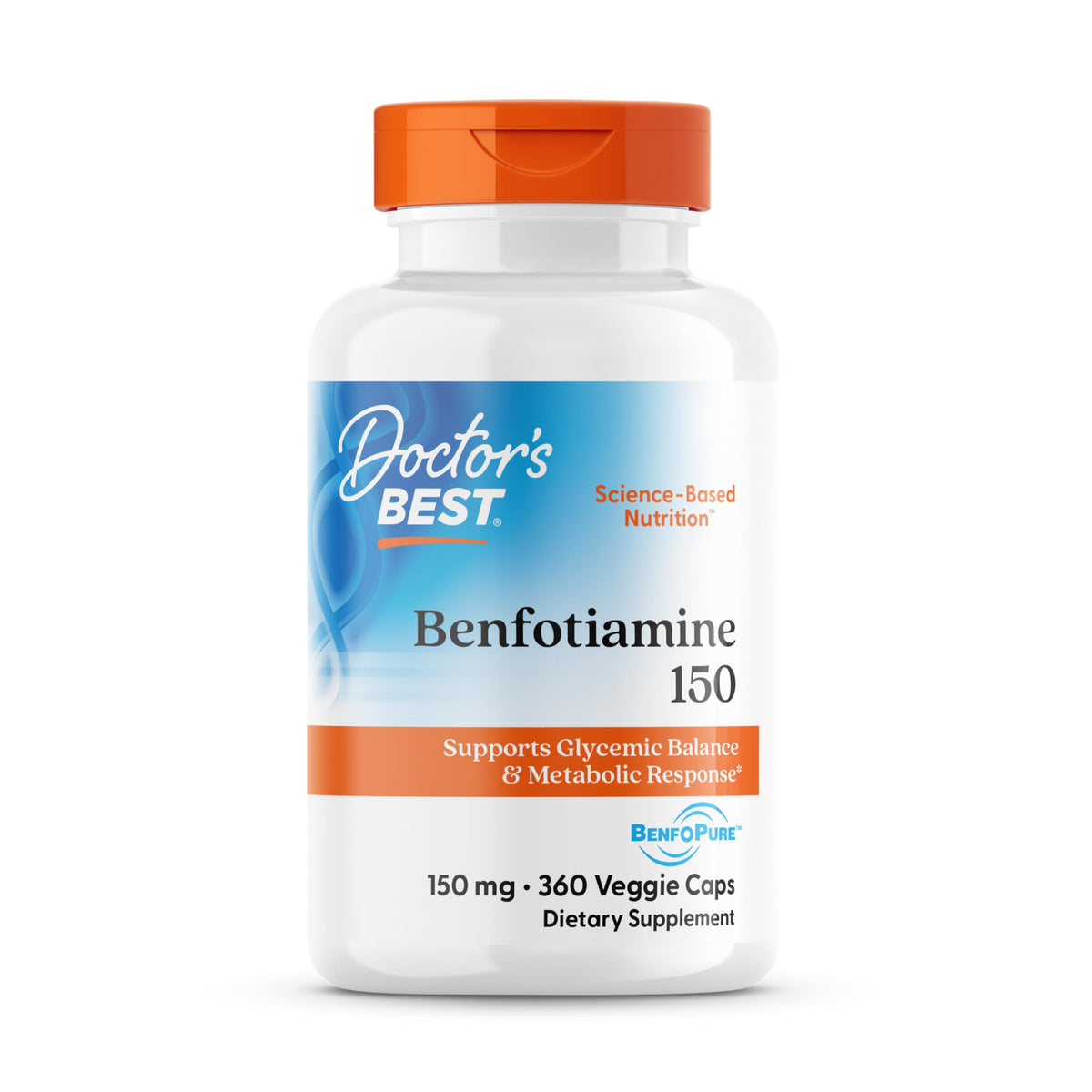 Doctor's Best vista frontal del envase mostrando 360 cápsulas y beneficios
