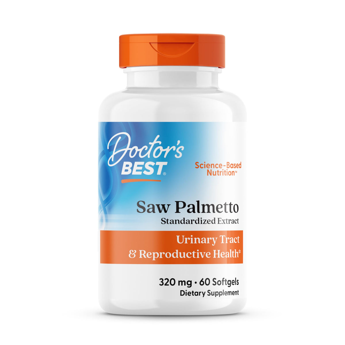 Doctor's BEST frasco frontal mostrando etiqueta y concentración 320 mg, claridad de información