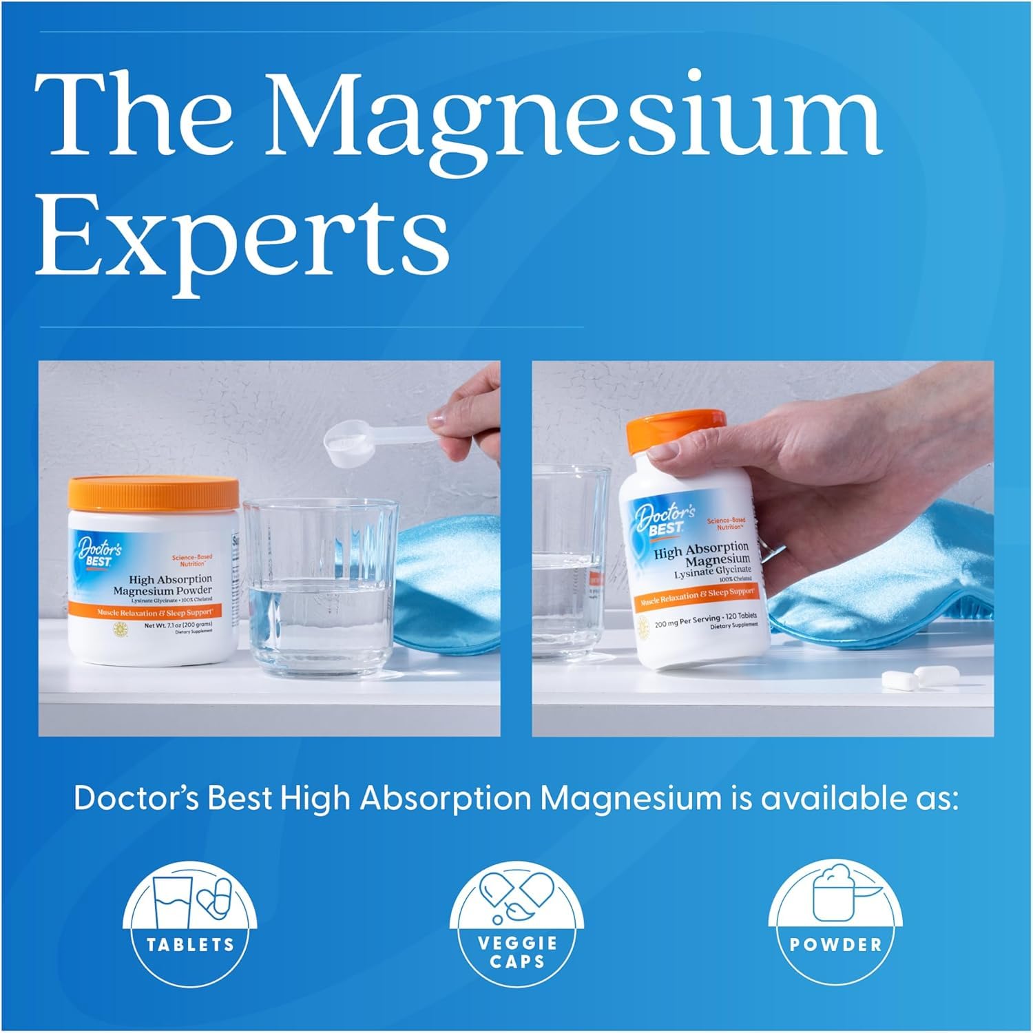 Doctor's BEST caja abierta que muestra las 120 tabletas del frasco