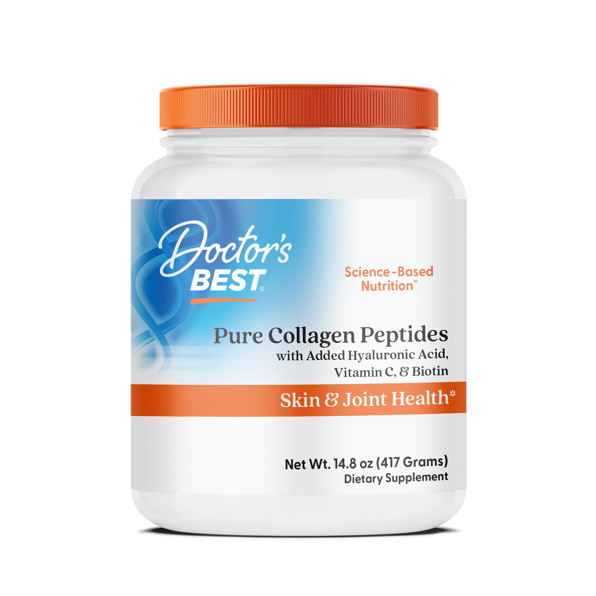 Doctor's BEST envase frontal del colágeno en polvo, visual claro del producto y marca