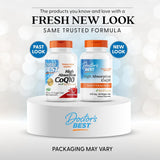 Doctor's BEST frasco en cocina sugeriendo uso junto a comidas con grasa