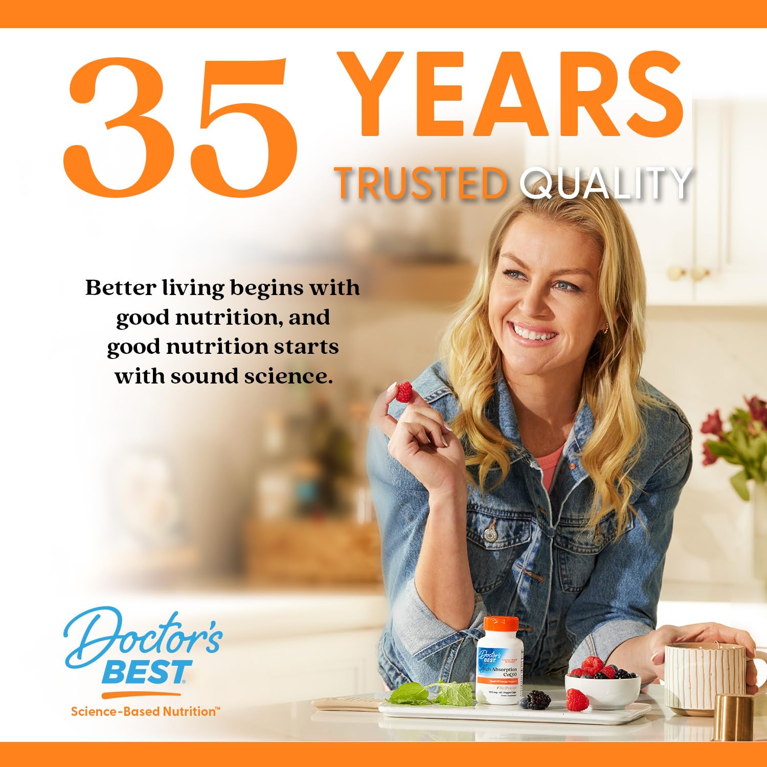 Doctor's BEST etiqueta nutricional en primer plano mostrando información clara