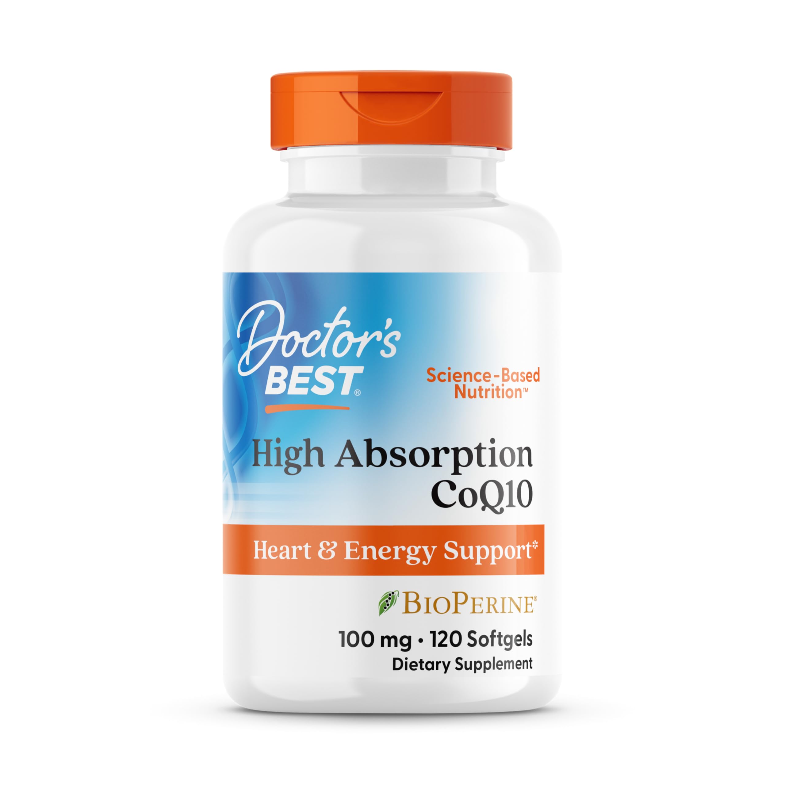 Doctor's BEST envase frontal mostrando 120 softgels y beneficios de absorción