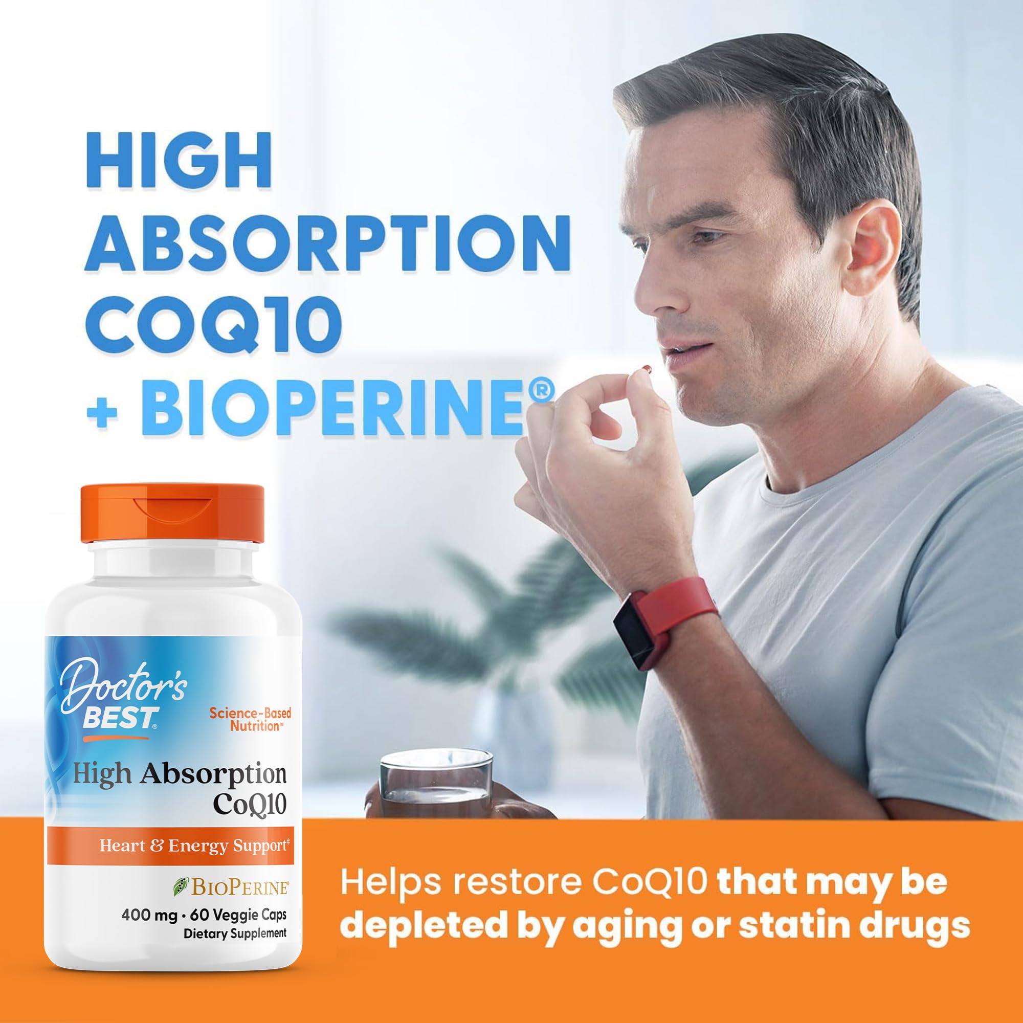 Doctor's BEST frasco junto a objetos para comparar tamaño y dosis por frasco