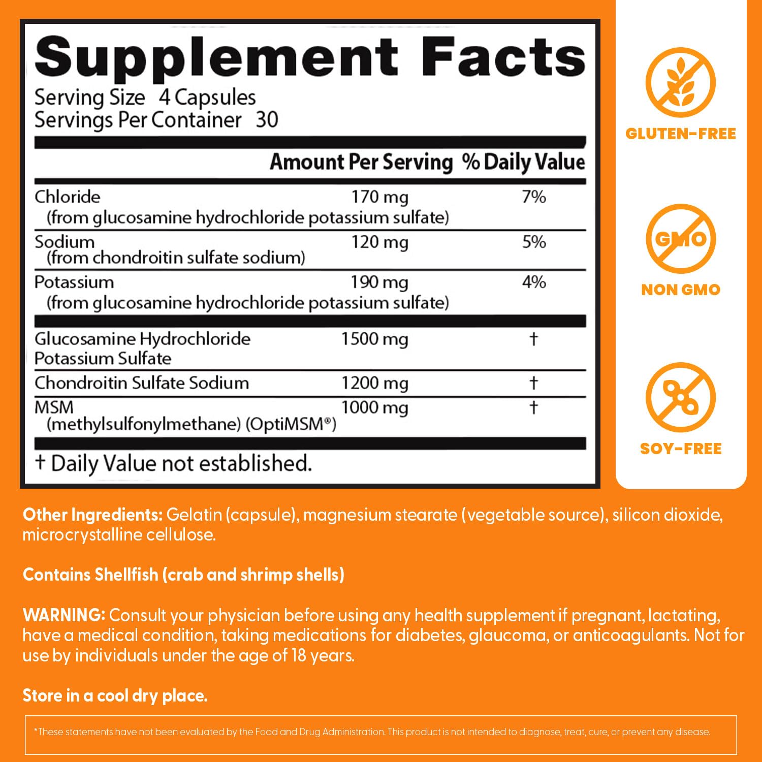 Doctor's Best detalle de etiqueta con ingredientes y cantidades por porción
