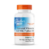 Doctor's Best frente del envase mostrando información de K2 MK‑7 y D3, claridad de contenido