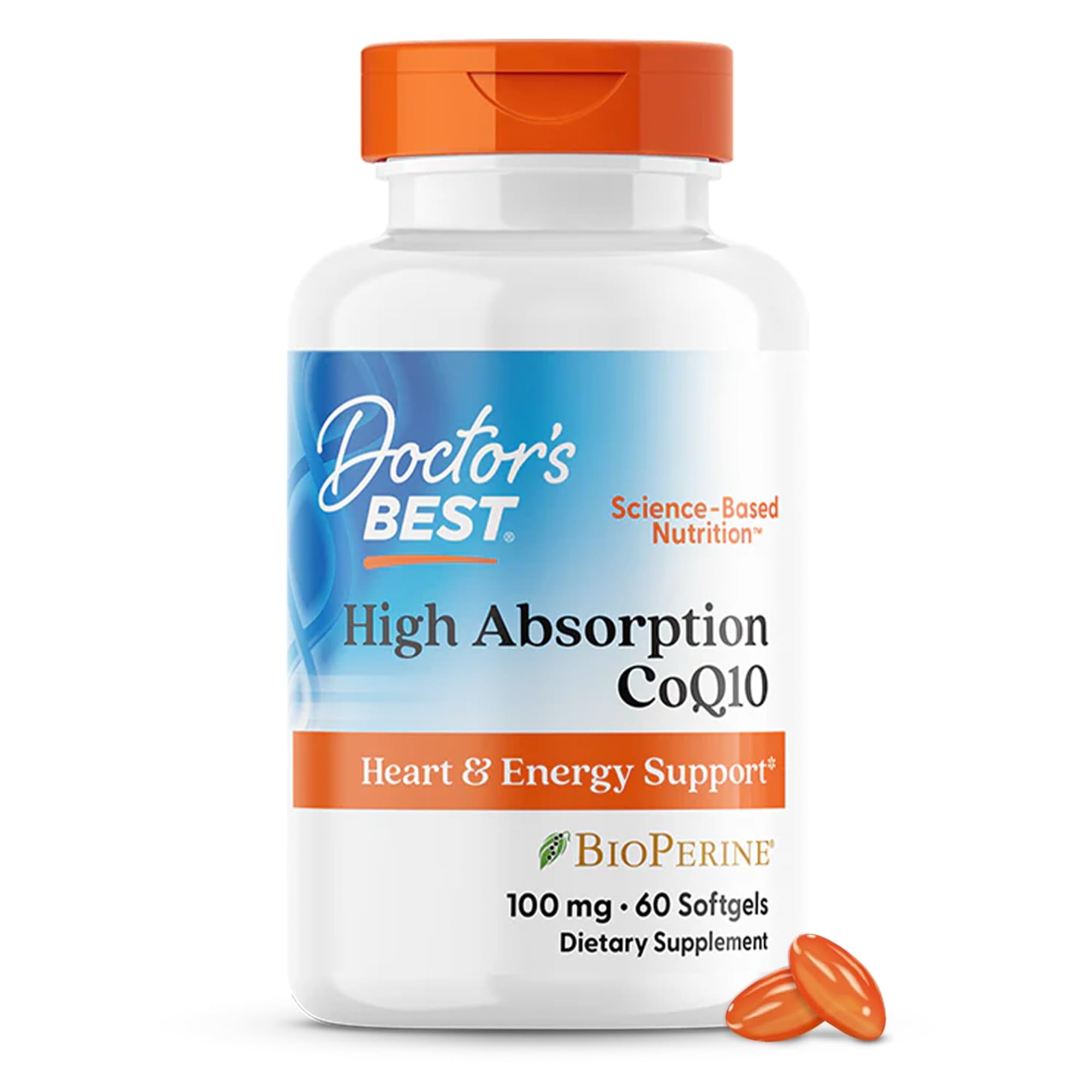 Doctor's BEST frente del envase mostrando 60 softgels y beneficios