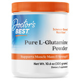 Doctor's BEST envase frontal que muestra L‑Glutamine y beneficios de pureza