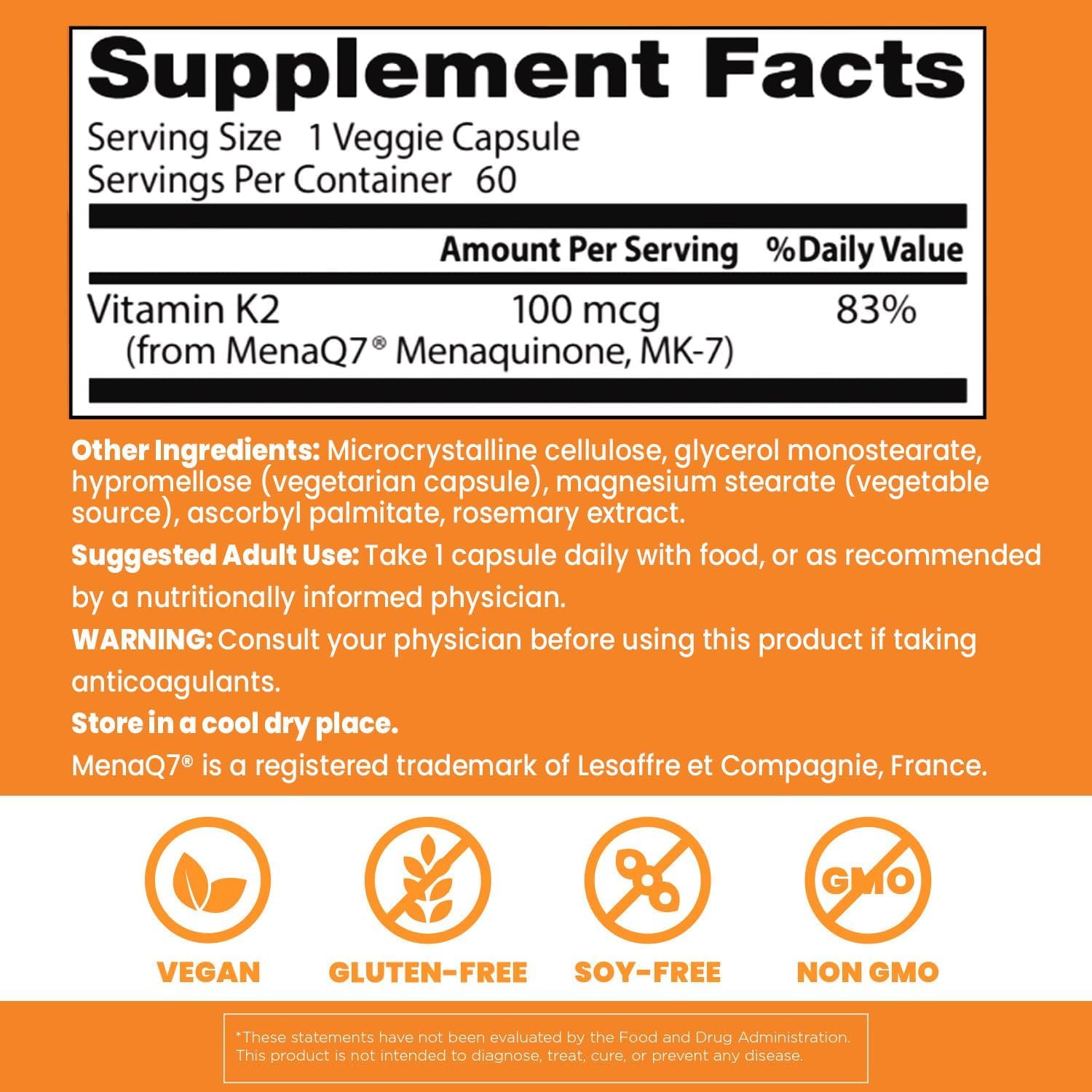 Doctor's BEST polvo del ingrediente MenaQ7 en textura fina y pura